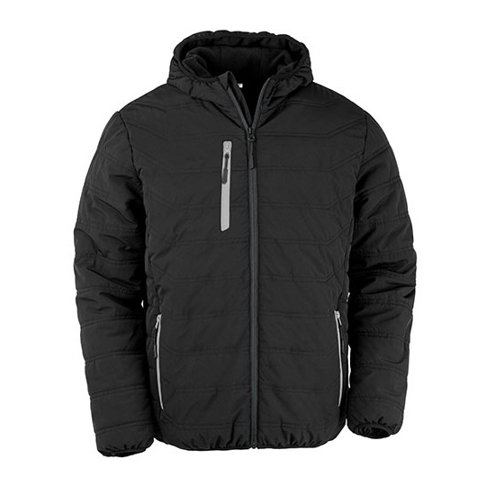 Kurtka Pikowana Zimowa Recykling RT240 - Black & Grey