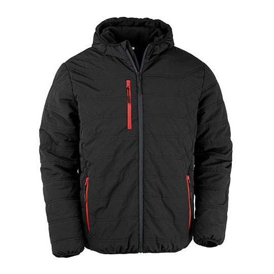 Kurtka Pikowana Zimowa Recykling RT240 - Black & Red