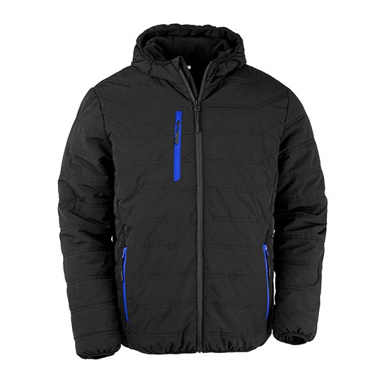 Kurtka Pikowana Zimowa Recykling RT240 - Black & Royal