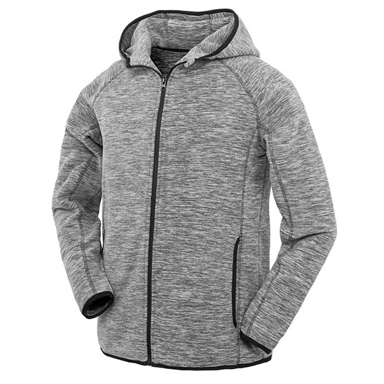 Bluza Meska z Kapturem Oddychajaca Szybkoschnaca RT245M - Marl Grey & Black