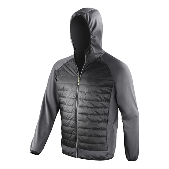 Kurtka Meska Fitness Przeciwdeszczowa Ocieplana RT268M - Black & Charcoal