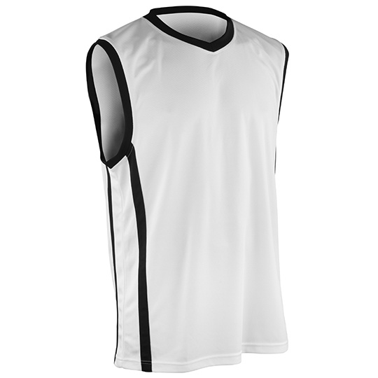 Koszulka Koszykarska Bez Rekawow Oddychajaca RT278 - White & Black