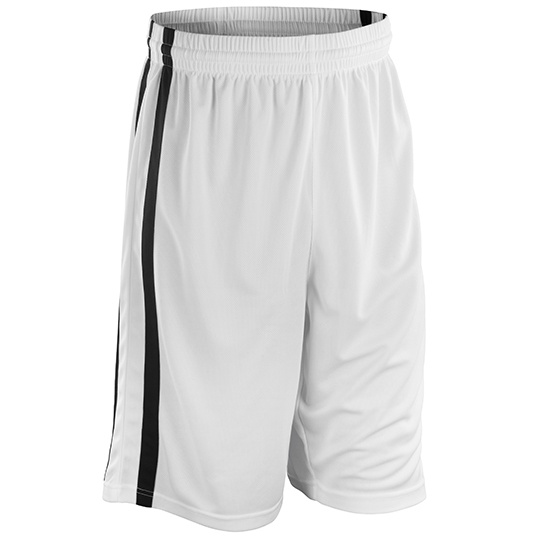Spodenki Meskie Klasyczne Poliester Szybkoschnace RT279 - White & Black