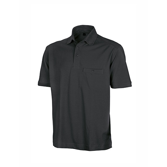 Koszulka Polo Meska z Kieszenia Bawelniano Poliestrowa RT312 - Black