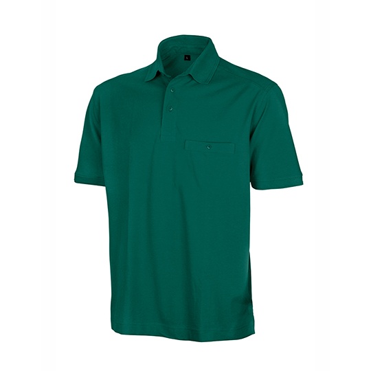 Koszulka Polo Meska z Kieszenia Bawelniano Poliestrowa RT312 - Bottle Green