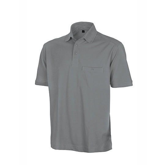 Koszulka Polo Męska z Kieszenia Bawelniano Poliestrowa RT312 - Workguard Grey