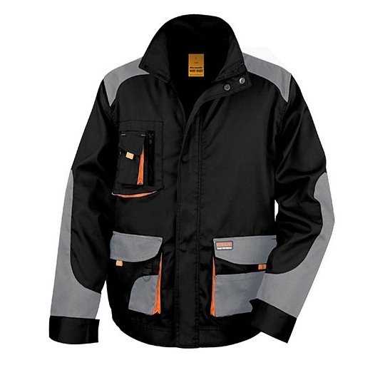 Kurtka Klasyczna Wodoodporna Oddychajaca RT316 - Black & Grey & Orange