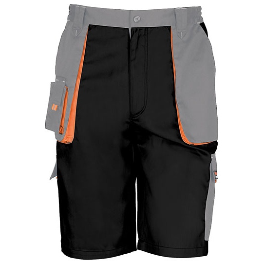 Szorty Robocze Klasyczne Wodoodporne Oddychajace RT319 - Black & Grey & Orange