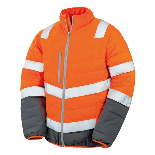 Kurtka Robocza Ocieplana HiVis Wodoodporna RT325 - Fluorescent Orange & Grey
