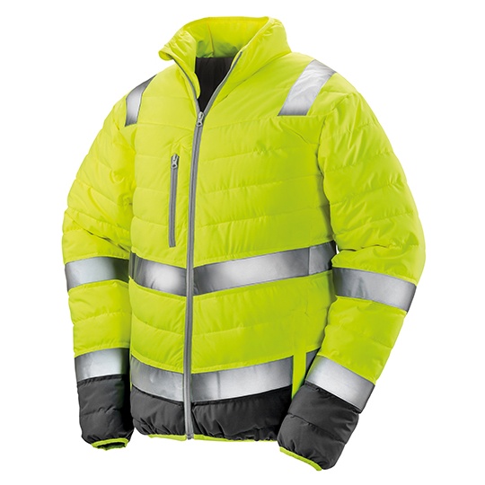 Kurtka Robocza Ocieplana HiVis Wodoodporna RT325 - Fluorescent Yellow & Grey