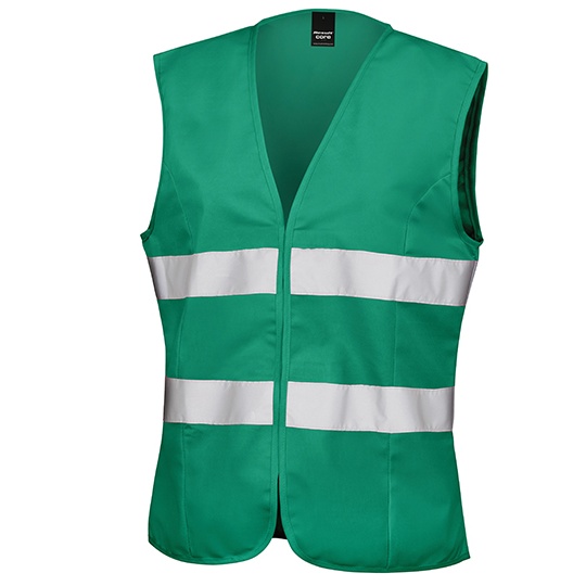 Kamizelka Damska Taliowana Odblaskowa Poliester RT334F - Paramedic Green