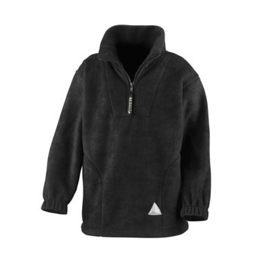 Bluza polarowa młodzieżowa z zamkiem 1/4 RT33Y - Black