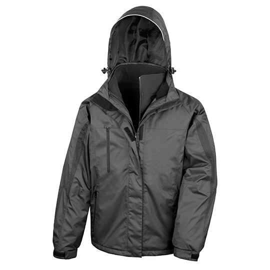 Kurtka Klasyczna 3 w 1 Wodoszczelna Oddychajaca RT400 - Black & Black