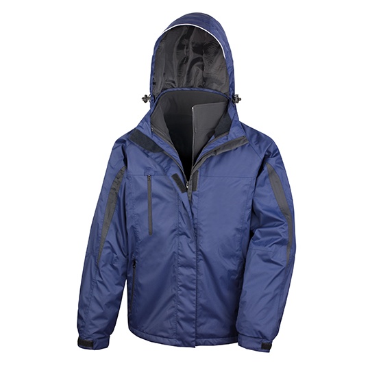Kurtka Klasyczna 3 w 1 Wodoszczelna Oddychajaca RT400 - Navy & Black