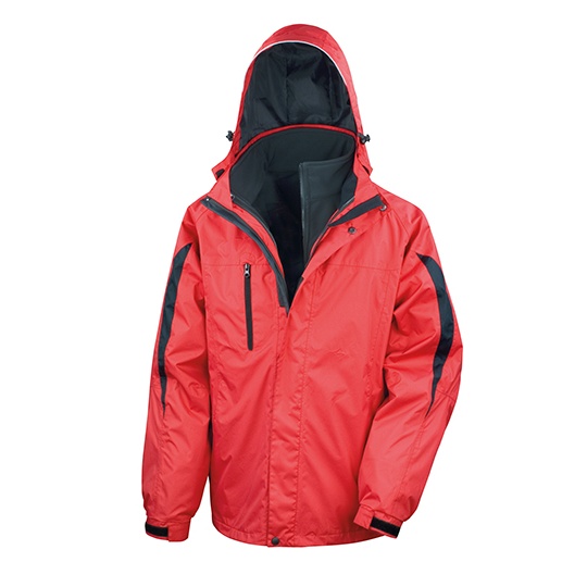 Kurtka Klasyczna 3 w 1 Wodoszczelna Oddychajaca RT400 - Red & Black