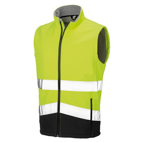 Kamizelka Softshell Odblaskowa Wiatroszczelna RT451 - Fluorescent Yellow & Black
