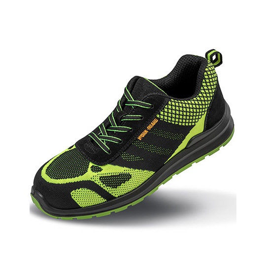 Buty ochronne Sportowe Z noskiem stalowym oddychajace RT458X - Neon Green & Black