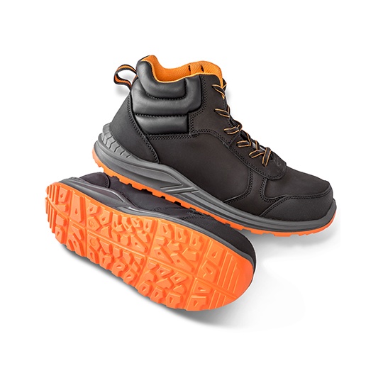 Trzewiki ochronne Wysokie Wodoodporne Kompozytowe RT459 - Black & Grey & Orange