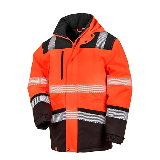 Kurtka Softshell Wodoodporna Odblaskowa RT475 - Fluorescent Orange & Black