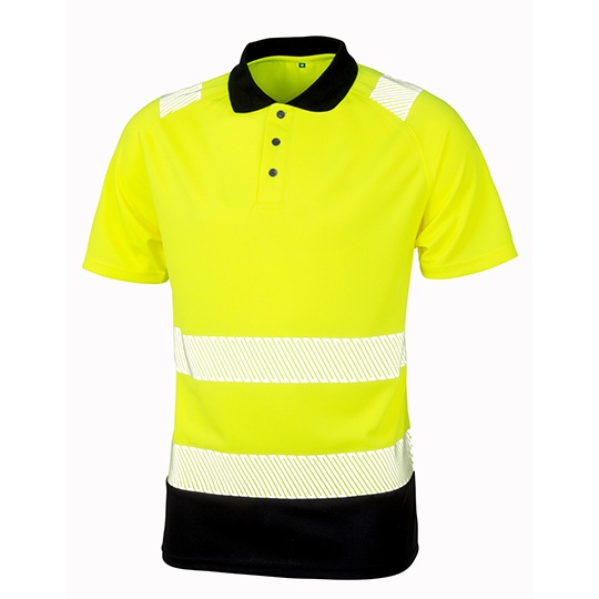 Koszulka Polo Meska Odblaskowa RT501 - Fluorescent Yellow & Black