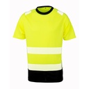 Koszulka Męska Ostrzegawcza Poliester Recykling RT502 - Fluorescent Yellow & Black