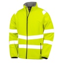 Softshell Męski Długi Rękaw Ostrzegawczy Recykling RT505 - Fluorescent Yellow & Black