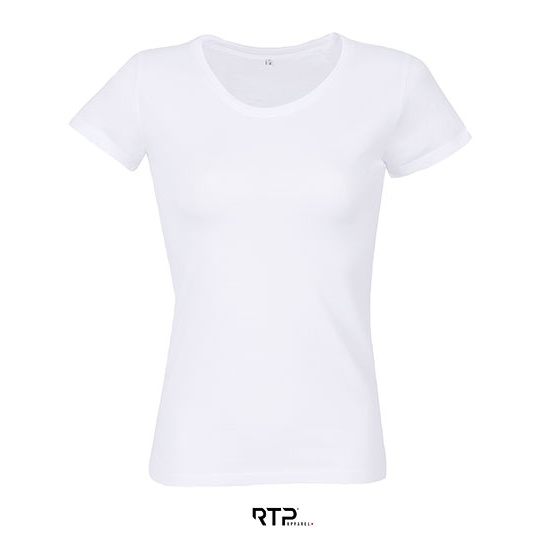 T-shirt Damski Klasyczny Bawełna Organiczna RTP03257 - White