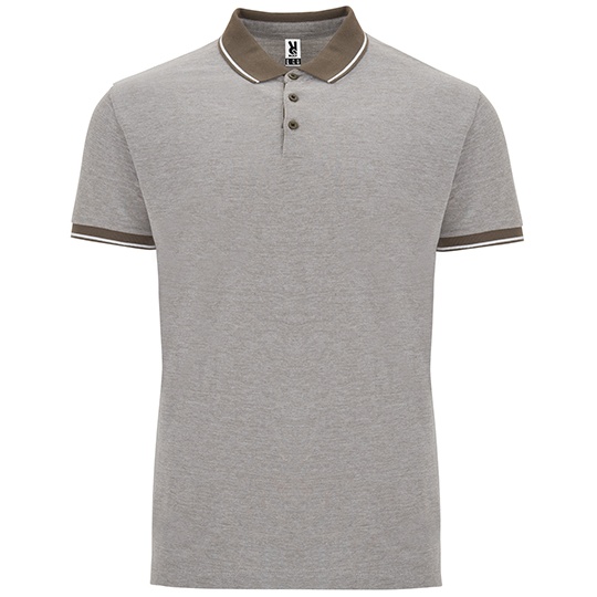 Koszulka Polo Meska Bawelniana Pika Melanzowa RY0395 - Heather Dark Green Brown 153