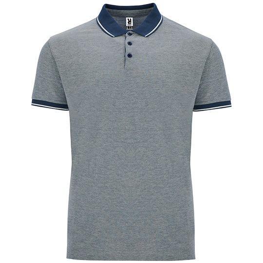 Koszulka Polo Meska Bawelniana Pika Melanzowa RY0395 - Heather Navy Blue 247