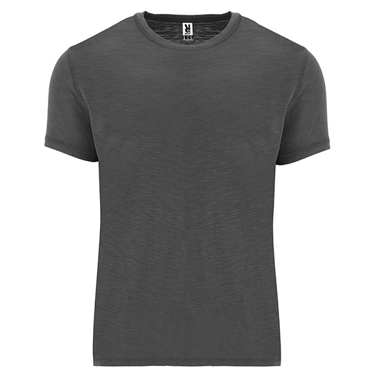 T-Shirt Klasyczny Bawełniany z Przedłużonym Tyłem RY0396 - Ebony 231