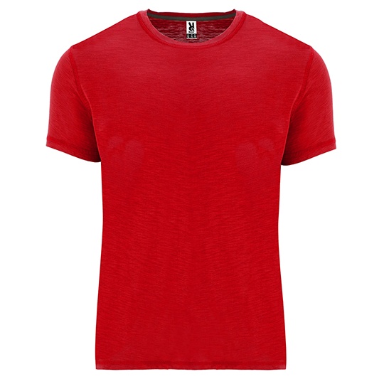 T-Shirt Klasyczny Bawełniany z Przedłużonym Tyłem RY0396 - Red 60