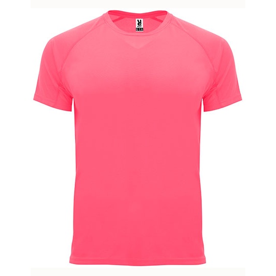 Funkcyjny T-shirt męski z raglanowym rękawem RY0407 - Fluor Pink Lady 125