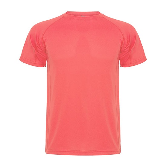 T-shirt Meski Raglanowy Funkcyjny Oddychajacy RY0425 - Fluor Coral 234