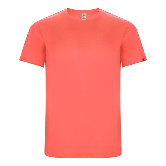 Koszulka Meska Sportowa Poliester Recykling Oddychajaca RY0427 - Fluor Coral 234