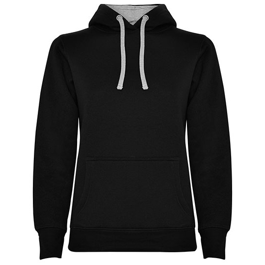 Bluza Damska Dopasowana Z Czesana Podszewka RY1068 - Black 02 & Heather Grey 58