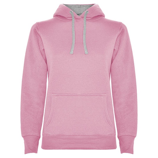 Damska bluza z kapturem Slim RY1068 - Light Pink 48 & Heather Grey 58