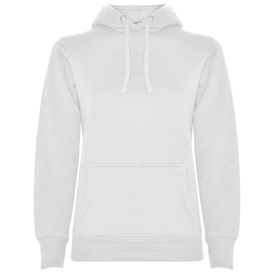 Damska bluza z kapturem Slim z otworami na kciuki RY1068 - White 01