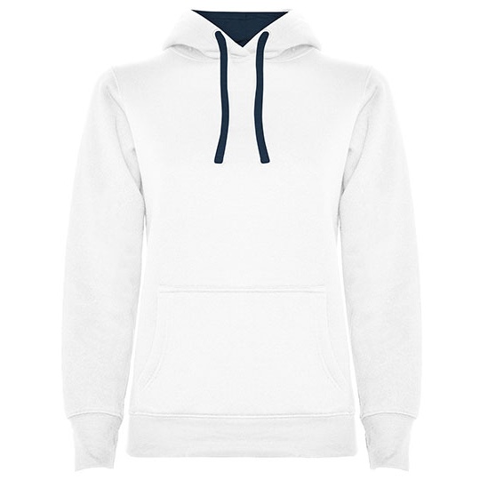 Damska bluza z kapturem Slim RY1068 - White 01 & Navy Blue 55