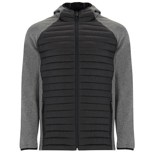 Kurtka Meska Slim Pikowana z Kapturem RY1120 - Black 02 & Black Melange 243