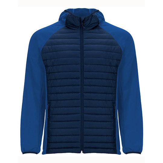 Kurtka Męska Slim Pikowana z Kapturem RY1120 - Navy Blue 55 & Royal Blue 05