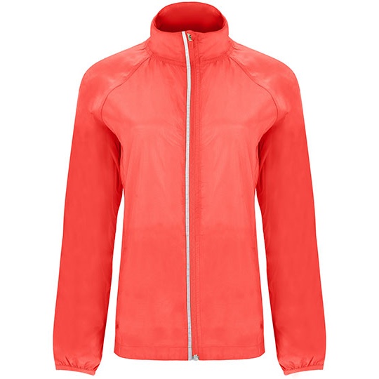 Kurtka Wiatrowka Damska Slim Poliester Ripstop RY5051 - Fluor Coral 234