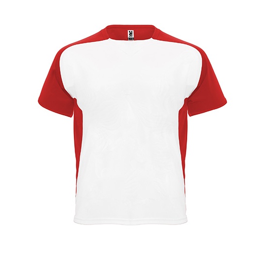 T-shirt funkcyjny z raglanowymi rękawami RY6399 - White 01 & Red 60