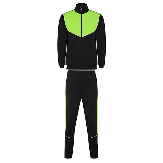 Dres dziecięcy sportowy slim z zamkami RY6402K - Black 02 & Lime Green 225