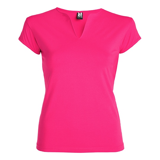 Damski T-shirt Slim Bawelna Czesana z Elastanem RY6532 - Rosette 78