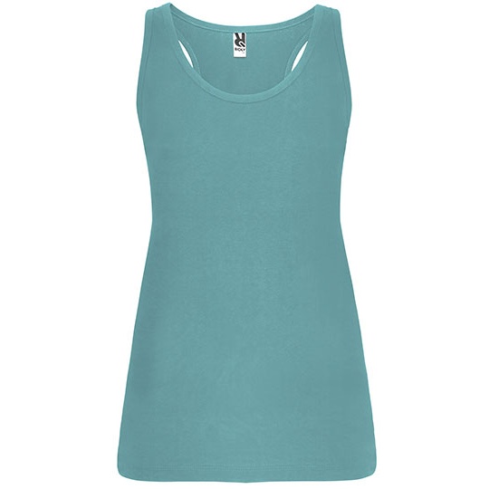 Top Damski Dopasowany Bawelniany RY6535 - Dusty Blue 267