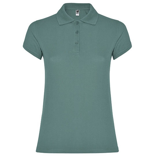 Damska koszulka polo slim RY6634 - Calm Blue 171
