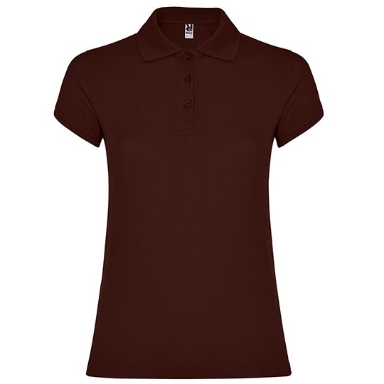 Damska koszulka polo slim RY6634 - Chocolate 87