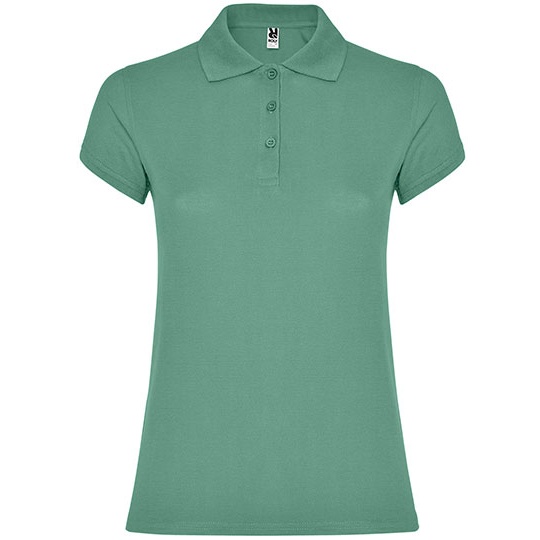 Damska koszulka polo slim RY6634 - Dark Mint 164