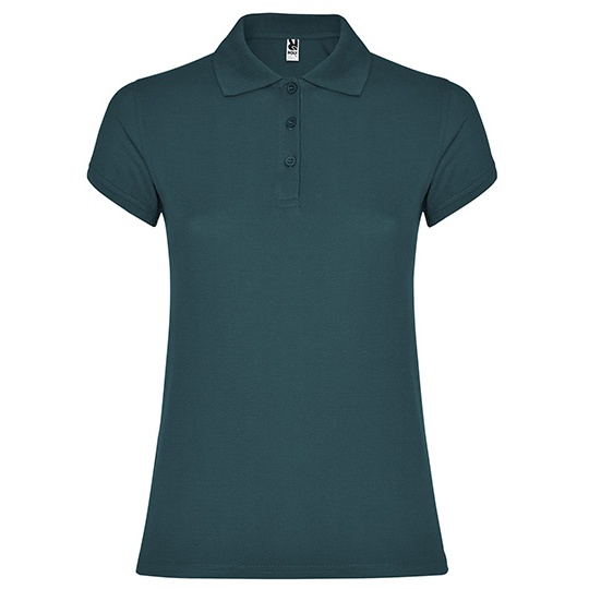 Damska koszulka polo slim RY6634 - Storm Blue 170