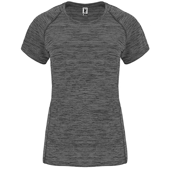 T-shirt Damski Luzny Kroj Poliester Funkcyjny RY6649 - Black Melange 243